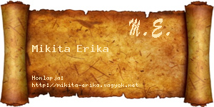 Mikita Erika névjegykártya